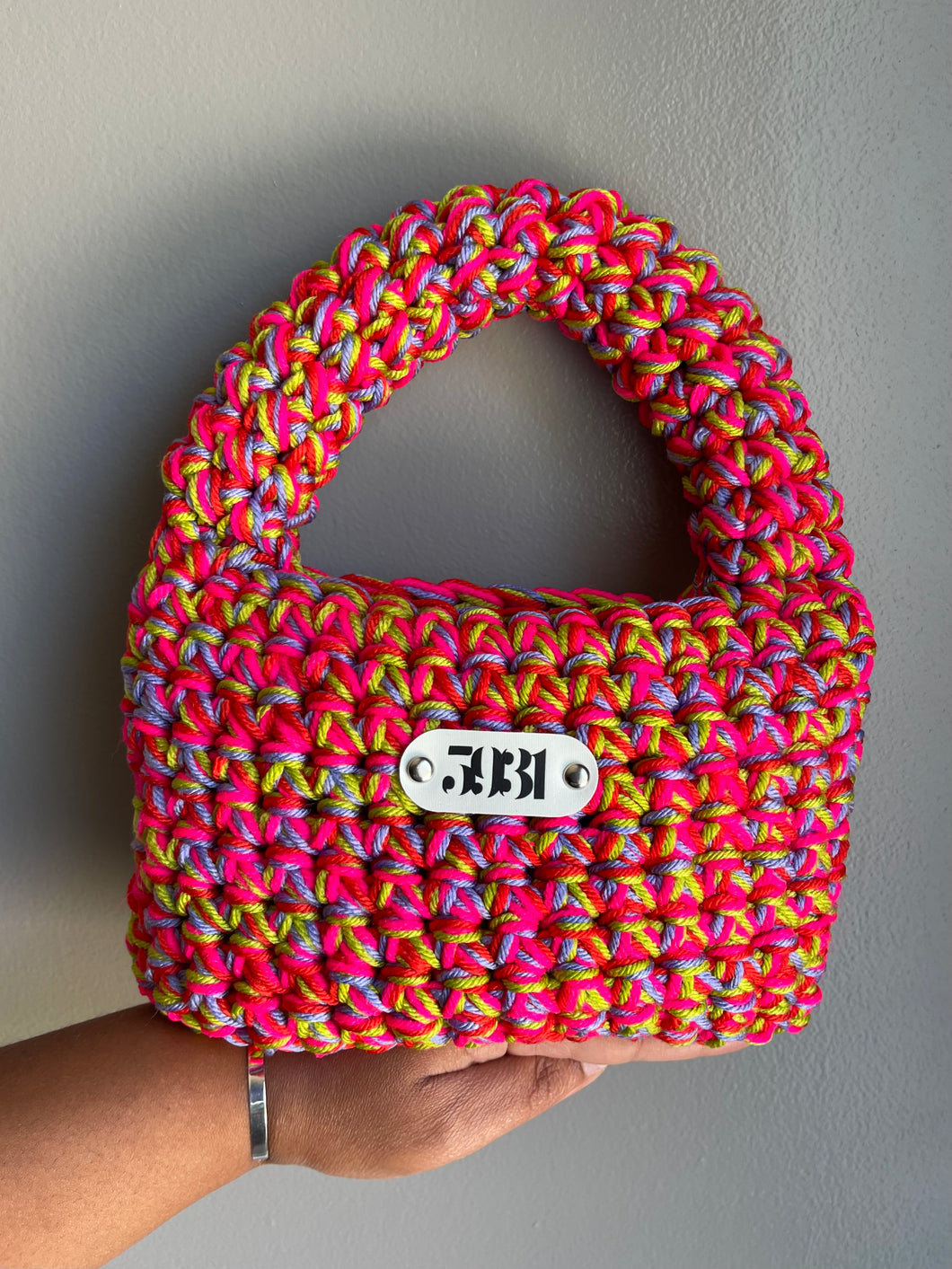 Chunky Crochet Handbag - Multicolor