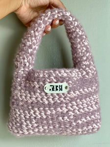Chunky Crochet Handbag - Fuzzy Wisteria Pink