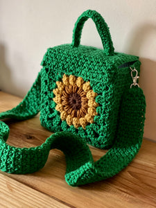 Hand Crocheted Sunflower Pin, Hat Accessory