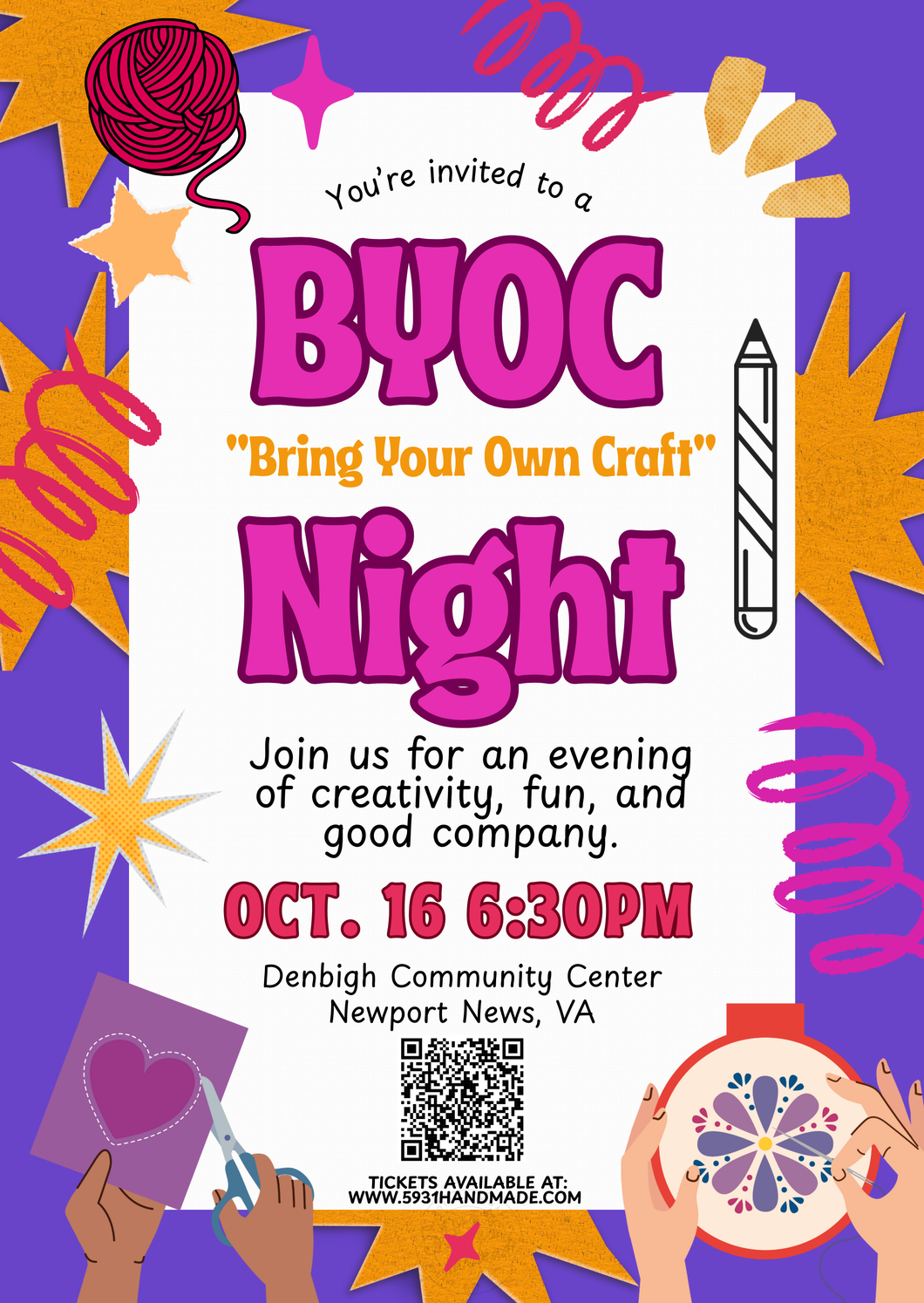 BYOC - Bring Your Own Craft - Night Ticket (10/16)
