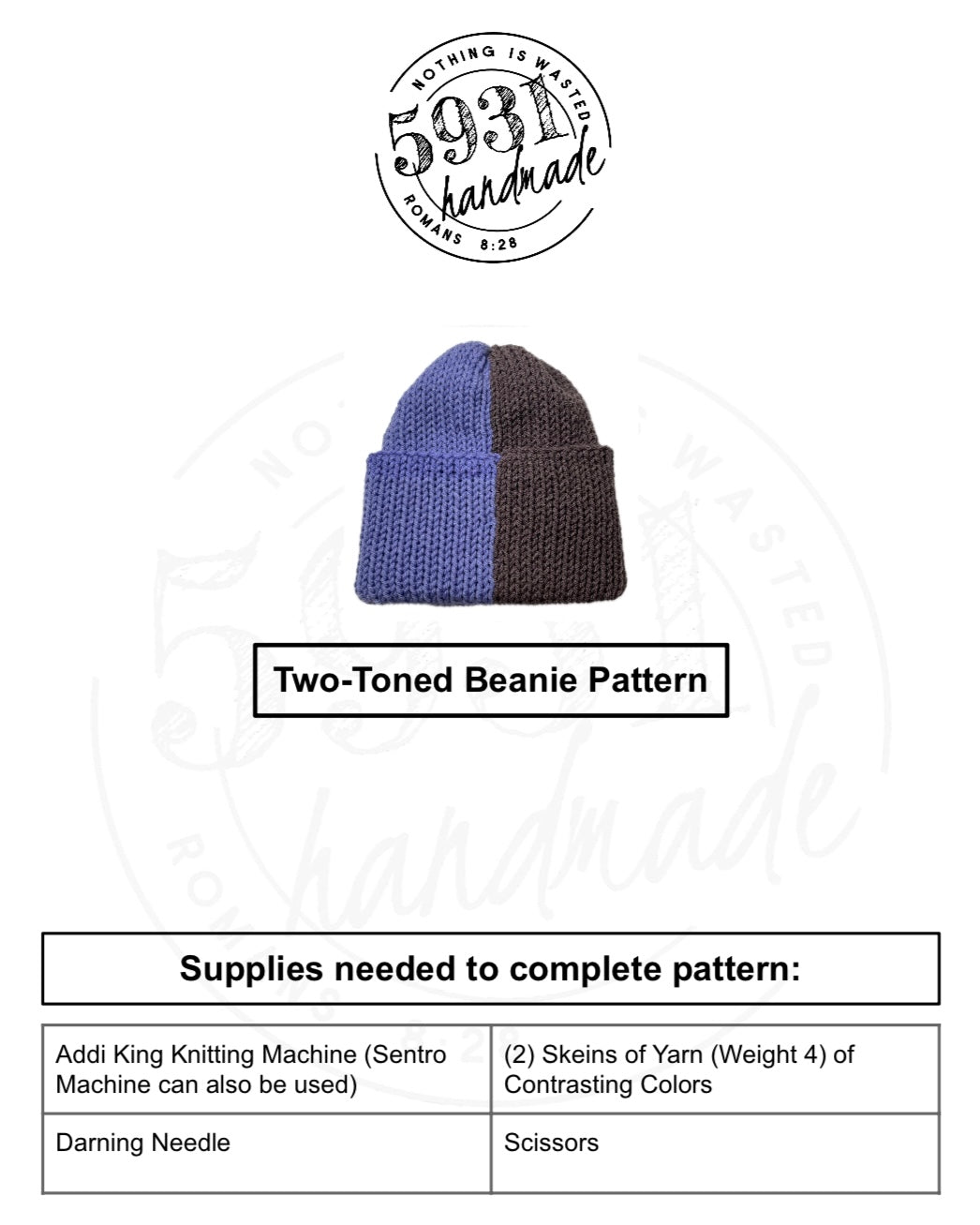 Two-Toned Beanie Pattern